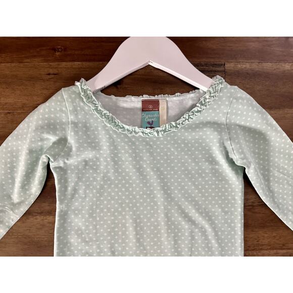 Matilda Jane Heart Soul Pride Emmalina Green Polka Dot Long Sleeve Knit Top 2 - Picture 2 of 10